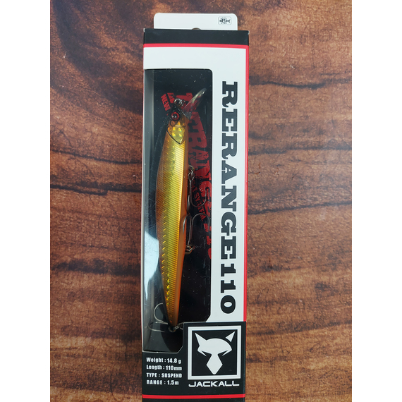 Воблер Jackall Rerange 110SP 110mm 14.8g Double Clutch Gold & Black, Розмір/Вага: 110мм/14.8г, Колір воблера: Double Clutch Gold & Black, фото , изображение 2