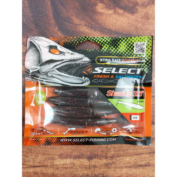 Силікон Select Shad Up 3.5" col.103 (5 шт/упак), Довжина силікону: 3.5" (8.89 см), Колір силікону: 103, фото , изображение 2