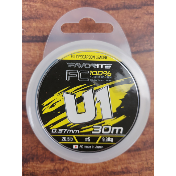 Флюорокарбон Favorite U1 FC 30m #5.0/0.37mm 20.5lb/9.31kg, Диаметр: 0.37mm, Размотка: 30m, фото , изображение 4