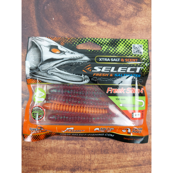 Силикон Select Freek Slim 4" col.277 (5 шт/пак), Длина силикона: 4.0" (10.16 см), Расцветка силикона: 277, фото , изображение 3