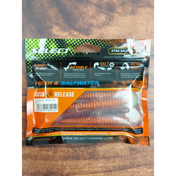 Силикон Select Freek Slim 4" col.277 (5 шт/пак), Длина силикона: 4.0" (10.16 см), Расцветка силикона: 277, фото , изображение 4