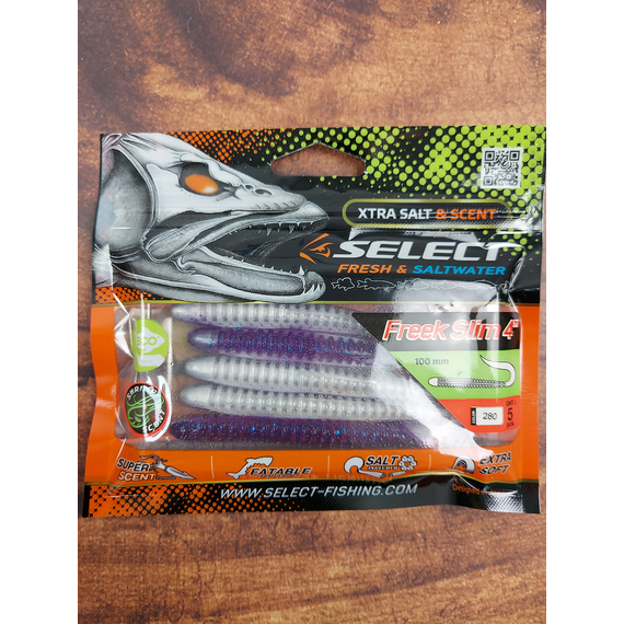 Силикон Select Freek Slim 4" #280 (5 шт/уп), Длина силикона: 4.0" (10.16 см), Расцветка силикона: 280, фото , изображение 4