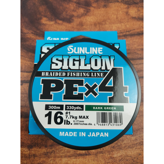 Шнур Sunline Siglon PE х4 300m (темн-зел.) #1.0/0.171mm 16lb/7.7kg, Диаметр: #1.0/0.171mm, Размотка: 300m, Выберите цвет: темно-зеленый, фото , изображение 5
