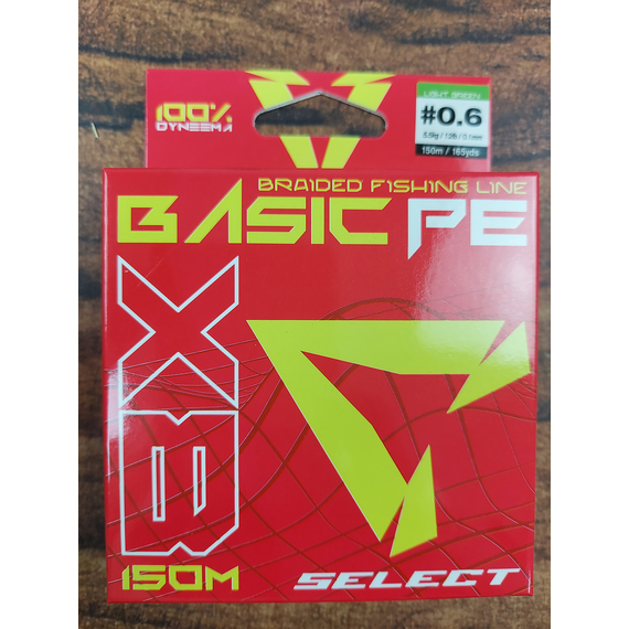 Шнур Select Basic PE 8x 150m (салат.) #0.6/0.10mm 12lb/5.5kg, Діаметр: 0.10mm, Розмотування: 150m, Колір: салатовый, фото , изображение 2