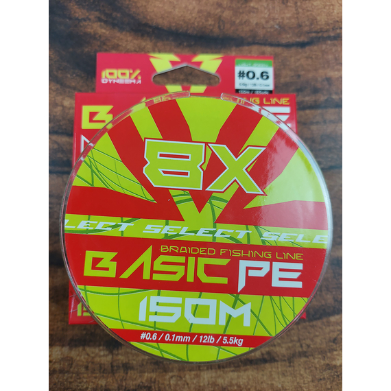 Шнур Select Basic PE 8x 150m (салат.) #0.6/0.10mm 12lb/5.5kg, Діаметр: 0.10mm, Розмотування: 150m, Колір: салатовый, фото , изображение 4