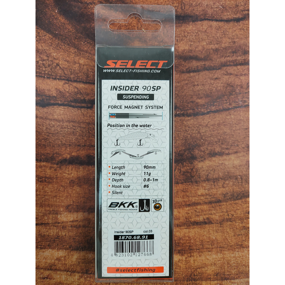 Воблер Select Insider 90SP 90mm 11.0g #03 (0.8-1.0m), Размер/Вес: 90mm/11g, Цвет воблера: col.03, фото , изображение 3