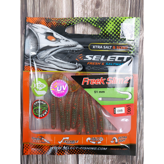 Силікон Select Freek Slim 2" col.085 (8 шт/пак), Довжина силікону: 2" (5.08 см), Колір силікону: 085, фото , изображение 3