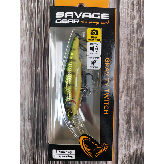 Воблер Savage Gear Gravity Twitch 67SP SR 67mm 6.0g Perch, Розмір/Вага: 67мм/6г, Колір воблера: Perch, фото , изображение 3