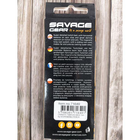 Воблер Savage Gear Gravity Twitch 67SP SR 67mm 6.0g Perch, Розмір/Вага: 67мм/6г, Колір воблера: Perch, фото , изображение 4