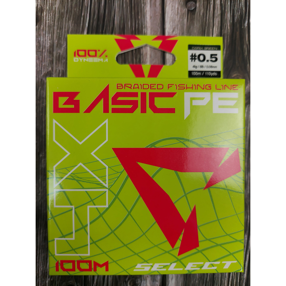 Шнур риболовний Select Basic PE 100m, 0.08mm, 8Lb/4kg, колір: темно-зелений, Діаметр: 0.08mm, Розмотування: 100m, Колір: темно-зелений, фото , изображение 2