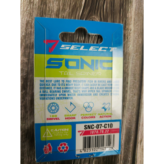 Тейл-спінер Select Sonic 7.0g #10, Вага блешні: 7г, Колір блешні: 10, фото , изображение 3