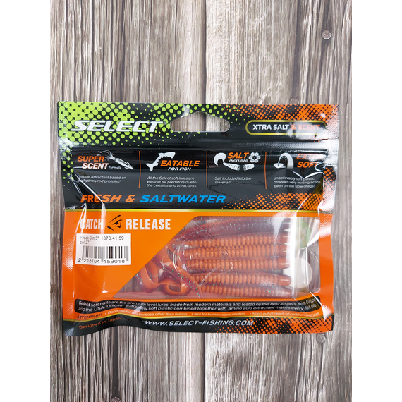 Силикон Select Freek Slim 3" col.277 (7 шт/пак), Длина силикона: 3" (7.62 см), Расцветка силикона: 277, фото , изображение 4