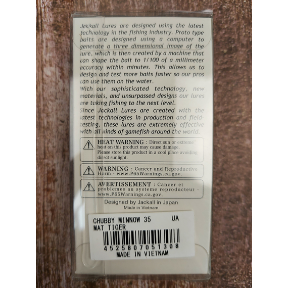 Воблер Jackall Chubby Minnow 35мм 2.3г Mat Tiger Suspending, фото , изображение 2