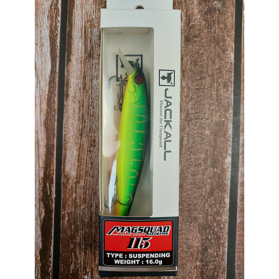 Воблер Jackall MagSquad 115SP 115mm 16.0g Mat Tiger, Размер/Вес: 115мм/16г, Цвет воблера: Mat Tiger, фото , изображение 2