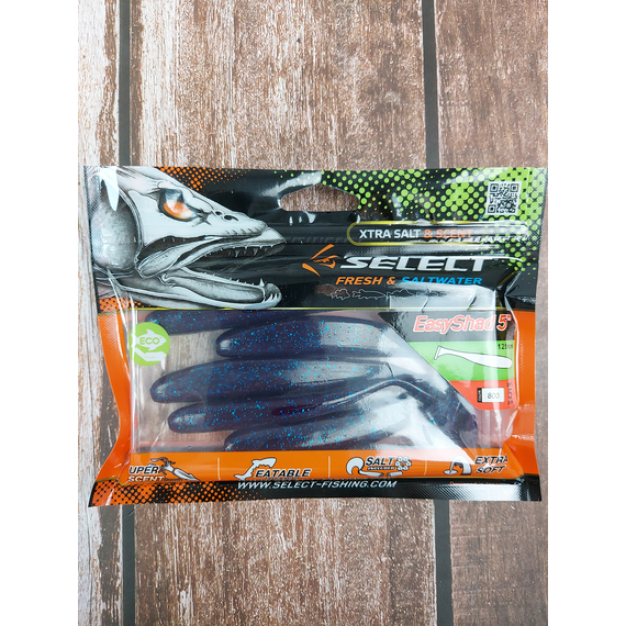 Силікон Select Easy Shad 5" #800 — їстівний віброхвіст для судака та щуки (5 шт/упак), Довжина силікону: 5" (12.7 см), Колір силікону: 800, фото , изображение 4