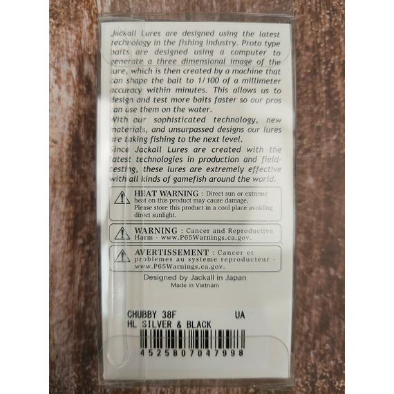 Воблер Jackall Chubby 38mm, 4гр, до 1м, HL Silver&Black, Розмір/Вага: 38мм/4г, Колір воблера: Silver&Black, фото , изображение 4