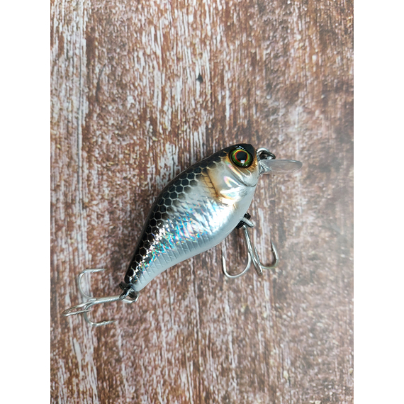 Воблер Jackall Chubby 38mm, 4гр, до 1м, HL Silver&Black, Розмір/Вага: 38мм/4г, Колір воблера: Silver&Black, фото , изображение 5