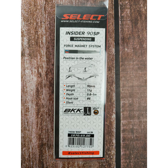 Воблер Select Insider 90SP 90mm 11.0g #24 (0.8-1.0m), Размер/Вес: 90mm/11g, Цвет воблера: col.24, фото , изображение 3