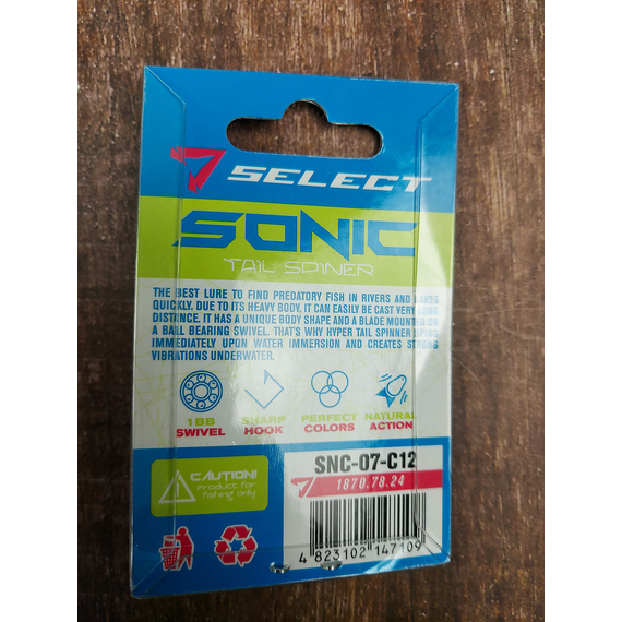 Тейл-спінер Select Sonic 7.0g #12, Вага блешні: 7г, Колір блешні: 12, фото , изображение 4