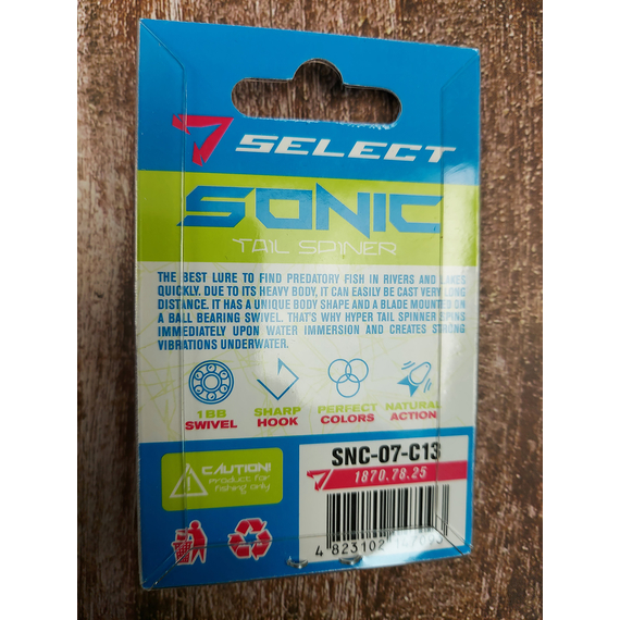 Тейл-спінер Select Sonic 7.0g #13, Вага блешні: 7г, Колір блешні: 13, фото , изображение 3