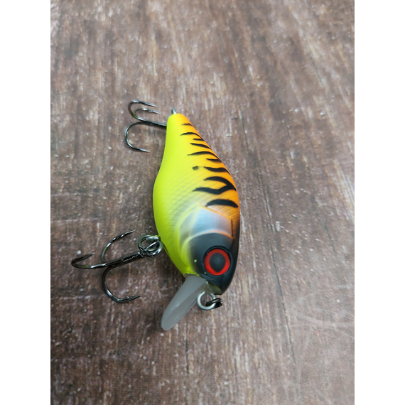 Воблер Jackall Chubby 41F 41mm Tropical Mat Tiger, Размер/Вес: 41мм/5.7г, Цвет воблера: Tropical Mat Tiger, фото , изображение 5