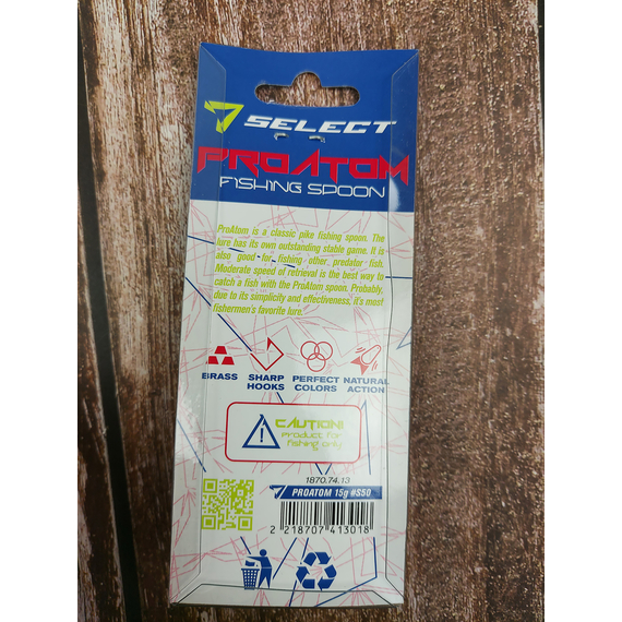 Блешня Select ProAtom 15.0g 65mm S50, Вес: 15г, Цвет блесны: S50, фото , изображение 4