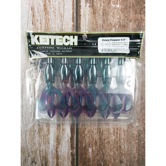 Силікон Keitech Crazy Flapper 4.4" (6 шт/уп),, колір: ea#21 mystic june bug, Довжина силікону: 4.4" (11.2 см), Колір силікону: EA#21 Mystic June Bug, фото , изображение 2