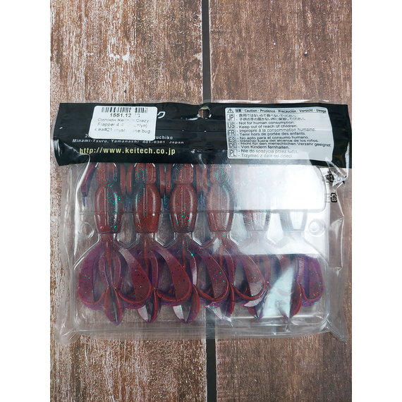Силікон Keitech Crazy Flapper 4.4" (6 шт/уп),, колір: ea#21 mystic june bug, Довжина силікону: 4.4" (11.2 см), Колір силікону: EA#21 Mystic June Bug, фото , изображение 3
