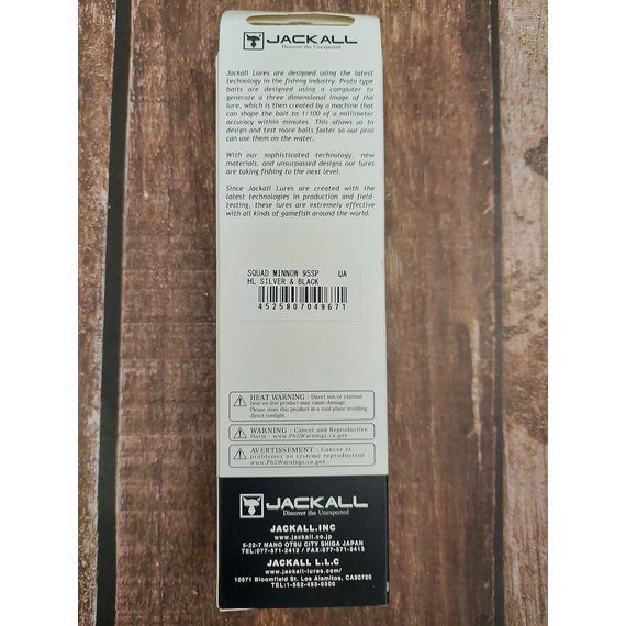 Воблер Jackall Squad Minnow 95SP 95mm 14.0g HL Silver & Black, Размер/Вес: 95мм/14г, Цвет воблера: Silver Black, фото , изображение 4