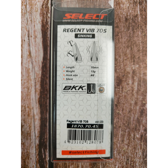 Воблер Select Regent Vib 70S 70mm 15.0g #03, Розмір/Вага: 70mm/15g, Колір воблера: col.03, фото , изображение 3