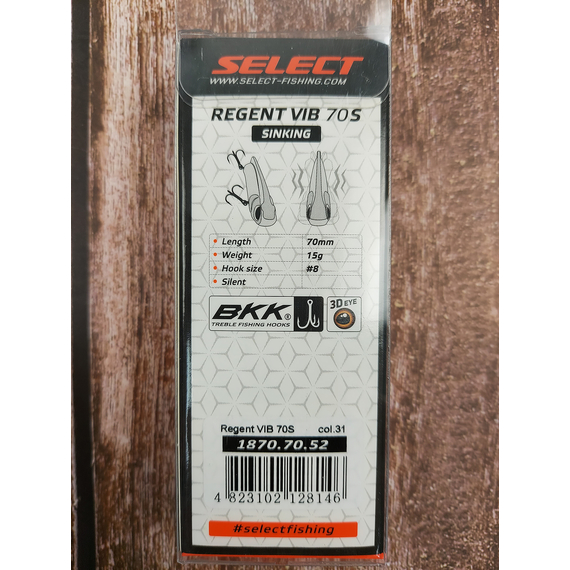 Воблер Select Regent Vib 70S 70mm 15.0g #31, Размер/Вес: 70mm/15g, Цвет воблера: col.31, фото , изображение 3