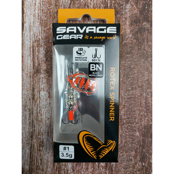 Блешня Savage Gear Rotex Spinner #1 3.5g 04-Fluo Orange, Silver, Вага блешні: 3.5g, Колір блешні: Fluo Orange Silver, фото , изображение 2