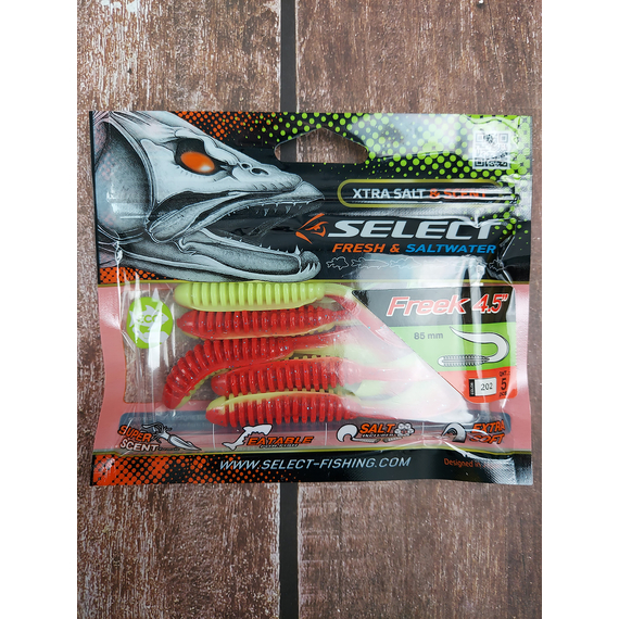 Силикон Select Freek 4.5" col.202 (5 шт/упак), Длина силикона: 4.5" (11.43 см), Расцветка силикона: 202, фото , изображение 11