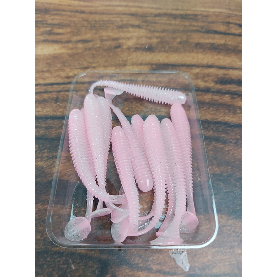 Силікон Keitech Swing Impact 2" (12 шт/упак), колір:ea#10 pink silver glow, Довжина силікону: 2" (5.1 см), Колір силікону: EA#10 Pink Silver Glow, фото , изображение 6