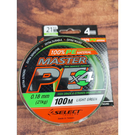 Шнур Select Master PE 100m (салат.) 0.18мм 21кг, Діаметр: 0.18mm, Розмотування: 100m, Колір: салатовый, фото , изображение 8