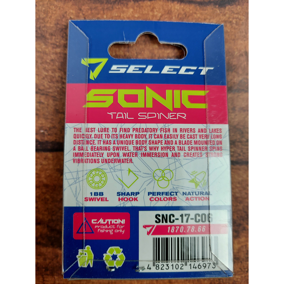 Тейл-спінер Select Sonic 17.0g #06, Вес: 17г, Цвет блесны: 6, фото , изображение 4