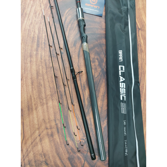 Фідер Brain Classic SE 3.60м / до 150гр — для середньої течії і важких годівниць + 3 вершинки в комплекті, Модель: 3.6m 150g, фото , изображение 15