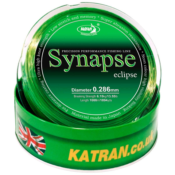 Жилка Katran Synapse Eclipse 1000m (neon/black) 0.309mm 15.55lb, Діаметр: 0.31, Розмотування: 1000m, фото , изображение 2