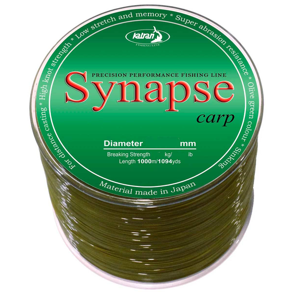 Жилка Katran Synapse Carp 1000m (olive green) 0.286mm 12.85lb/5.83kg, Діаметр: 0.29, Розмотування: 1000m, фото 