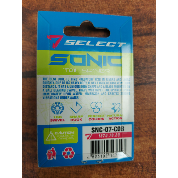 Тейл-спінер Select Sonic 7.0g #08, Вага блешні: 7г, Колір блешні: 8, фото , изображение 4