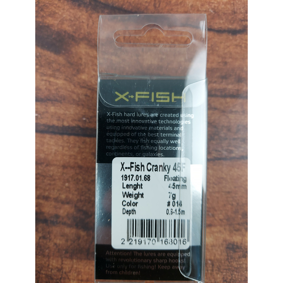 Воблер X-Fish Cranky 45F 45mm 7g #014 (0.6-1.5m), Размер/Вес: 45mm/7g, Цвет воблера: 014, фото , изображение 4