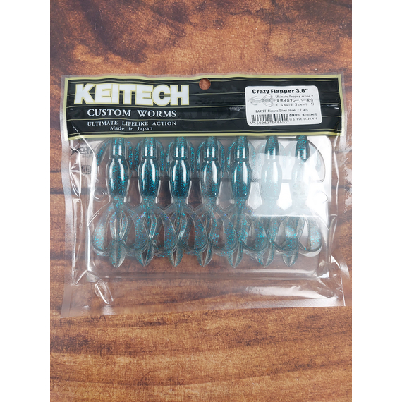 Силікон Keitech Crazy Flapper 3.6" (7 шт/уп),, колір: ea#22 electric silver shi, Довжина силікону: 3.6" (9.1 см), Колір силікону: EA#22 Electric Silver Shi, фото , изображение 2