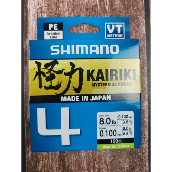 Шнур Shimano Kairiki 4 PE (Mantis Green) 150m 0.10mm 6.8kg, Диаметр: 0.10mm, Выберите цвет: салатовий, фото , изображение 5