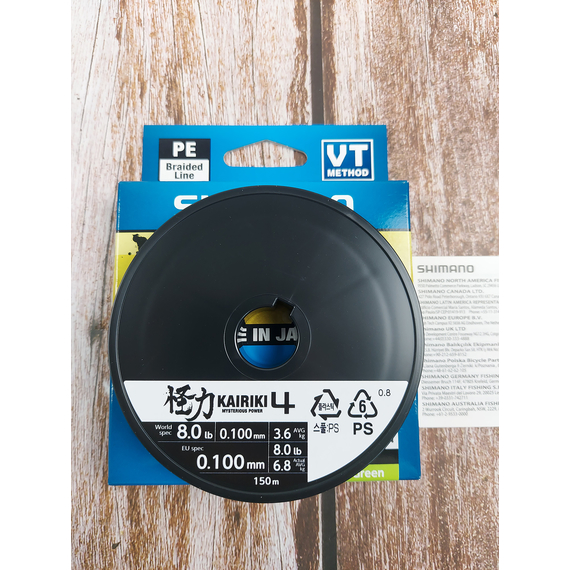 Шнур Shimano Kairiki 4 PE (Mantis Green) 150m 0.10mm 6.8kg, Диаметр: 0.10mm, Выберите цвет: салатовий, фото , изображение 8