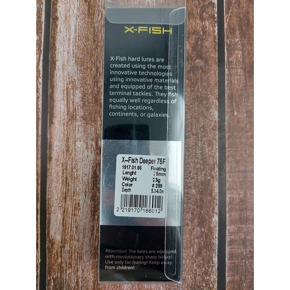 Воблер X-Fish Deeper 75F 75mm 23g #289 (5.0-6.0m), Размер/Вес: 75mm/23g, Цвет воблера: 289, фото , изображение 4