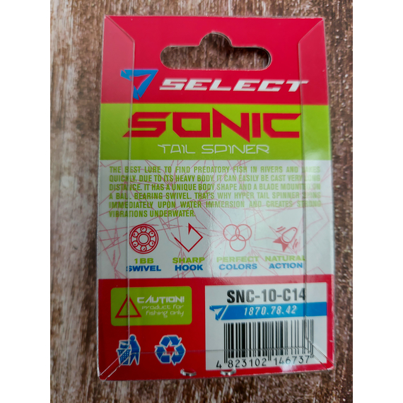 Тейл-спінер Select Sonic 10.0g #14, Вага блешні: 10г, Колір блешні: 14, фото , изображение 4