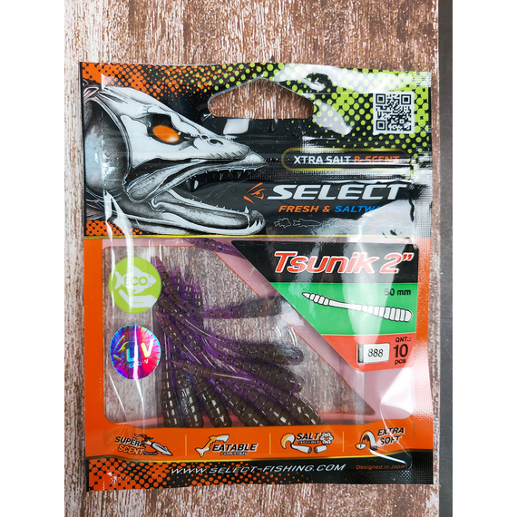 Силікон Select Tsunik 2" col.888 (10 шт/упак), Довжина силікону: 2" (5.08 см), Колір силікону: 888, фото , изображение 3