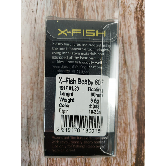 Воблер X-Fish Bobby 60F 60mm 9.5g #098 (1.8-2.3m), Размер/Вес: 60mm/9.5g, Цвет воблера: 098, фото , изображение 4