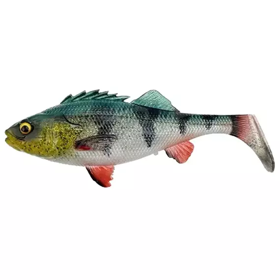 Силікон Savage Gear 4D Perch Shad 125mm 20.0g Green Silver (поштучно), Довжина силікону: 125mm, Колір силікону: Green Silver, фото 