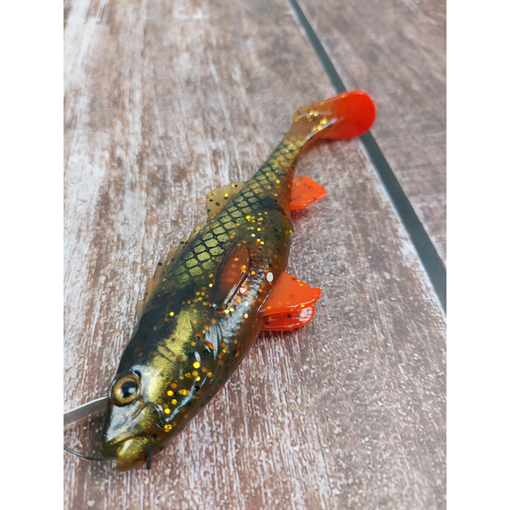 Силікон Savage Gear 4D Perch Shad 125mm 20.0g Motoroil UV (поштучно) (поштучно), Довжина силікону: 125mm, Колір силікону: Motoroil UV, фото , изображение 3